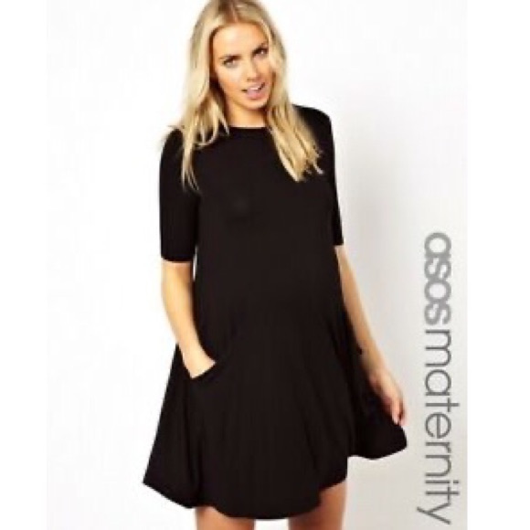black swing dress with pockets